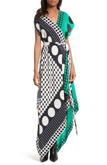 Women's Diane Von Furstenberg Asymmetrical Scarf Maxi Dress - Black
