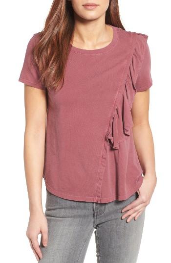 Women's Caslon Ruffled Short Sleeve Tee - Red