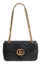 Gucci Small Gg Marmont 2.0 Matelasse Leather Shoulder Bag - Black
