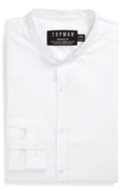 Men's Topman Band Collar Skinny Fit Dress Shirt, Size - White