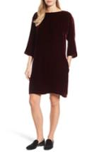 Women's Eileen Fisher Velvet Shift Dress, Size - Burgundy
