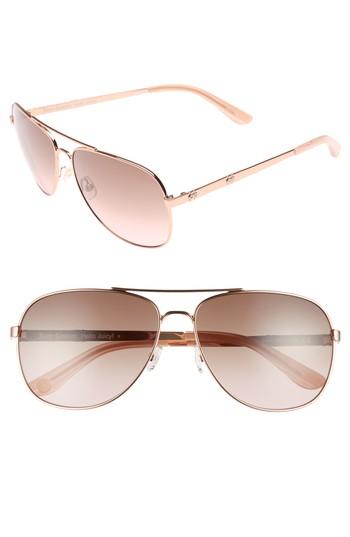Women's Juicy Couture Black Label 59mm Aviator Sunglasses - Rose Gold