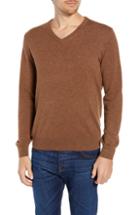 Men's J.crew Everyday Cashmere Regular Fit V-neck Sweater - Brown