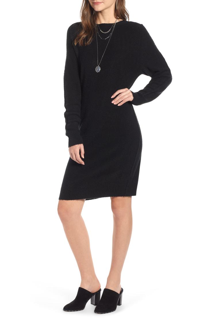Women's Treasure & Bond Cozy Sweater Dress, Size - Black