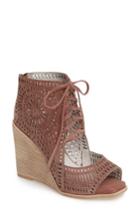 Women's Jeffrey Campbell Rayos Perforated Wedge Sandal .5 M - Pink