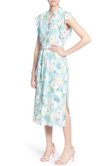 Women's Catherine Catherine Malandrino Fredda Print Midi Dress - Blue