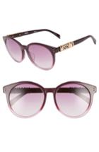 Women's Moschino 54mm Special Fit Mirrored Round Sunglasses - Cyclamen