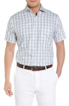 Men's Peter Millar Crown Soft Daybreak Regular Fit Check Sport Shirt - Orange
