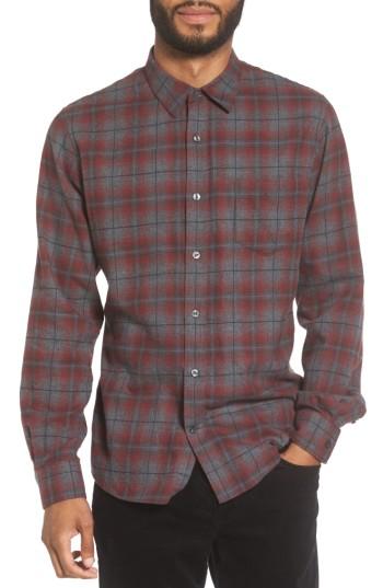 Men's Vince Ombre Plaid Flannel Sport Shirt - Red
