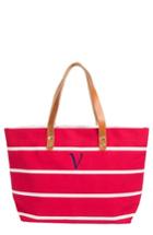 Cathy's Concepts Monogram Stripe Tote - Pink