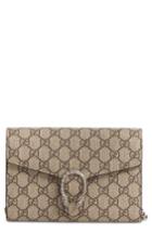 Gucci Dionysus Gg Supreme Canvas Wallet On A Chain - Beige