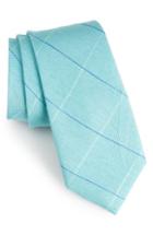 Men's Calibrate Candler Grid Linen & Silk Tie, Size - Green