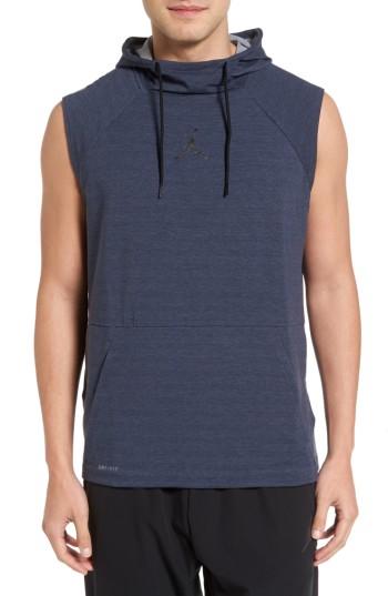 Men's Nike Jordan 23 Tech Sphere Sleeveless Training Hoodie - Blue