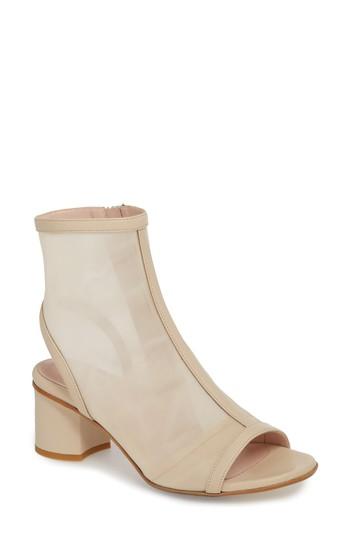 Women's Taryn Rose Paige Mesh Peeptoe Bootie M - Beige