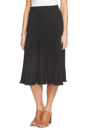 Women's 1.state Pleated Midi Skirt - Black