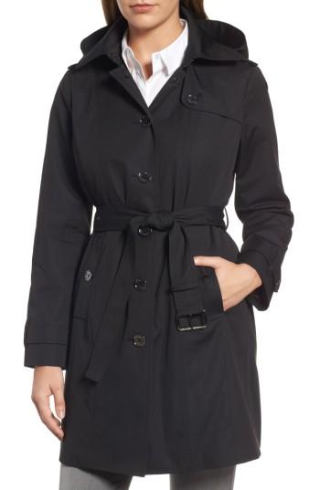 Women's Michael Michael Kors Core Trench Coat With Removable Hood & Liner