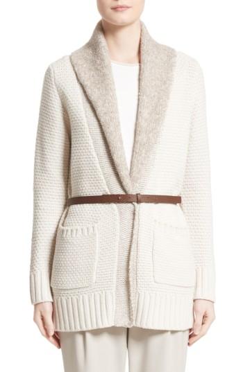 Women's Fabiana Filippi Wool, Silk & Cashmere Knit Cardigan Us / 42 It - White