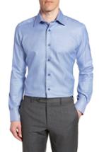 Men's David Donahue Trim Fit Solid Dress Shirt .5 36/37 - Blue