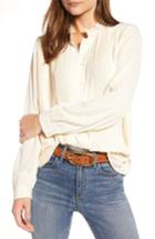 Women's Treasure & Bond Micro Pleat Button Up Blouse, Size - Ivory