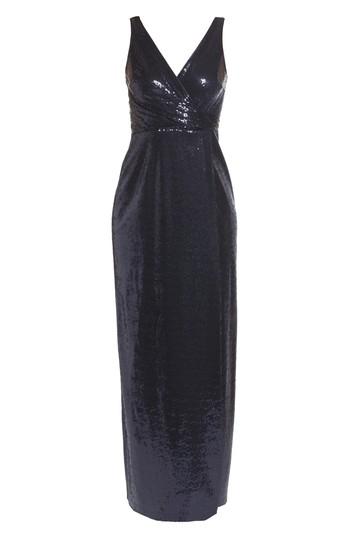 Women's Vince Camuto Sequin Side Draped Gown - Blue