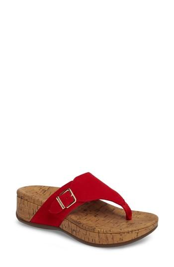 Women's Vionic Marbella Wedge Slide Sandal M - Red