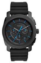 Men's Fossil Machine Chronograph Silicone Strap Watch, 45mm