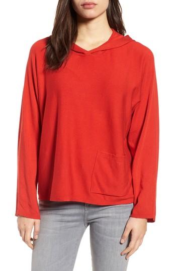 Women's Eileen Fisher Tencel Blend Hoodie, Size - Red