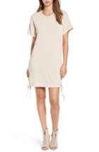 Women's Lace-up Side T-shirt Dress - Beige