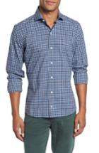 Men's Ledbury Alden Classic Fit Plaid Sport Shirt, Size - Blue
