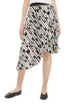 Women's Topshop Cut Stripe Asymmetrical Skirt Us (fits Like 0-2) - Black
