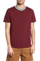 Men's Topman Stripe Tipped Ringer T-shirt - Burgundy