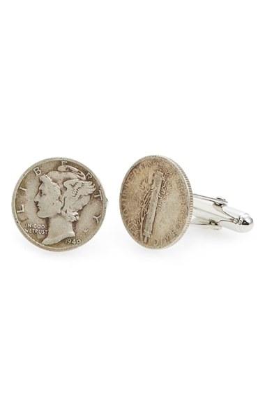 Men's David Donahue Dime Sterling Silver Cuff Links