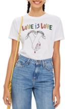 Women's Topshop Love Is Love T-shirt Us (fits Like 0) - White