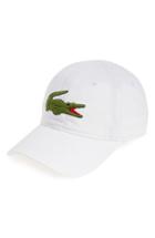 Men's Lacoste 'big Croc' Logo Embroidered Cap - White