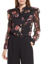 Women's Vince Camuto Mutton Sleeve Garden Fleur Blouse - Black