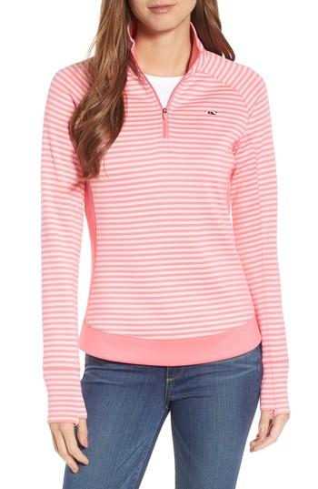 Women's Vineyard Vines Performance Stripe Quarter Zip Pullover