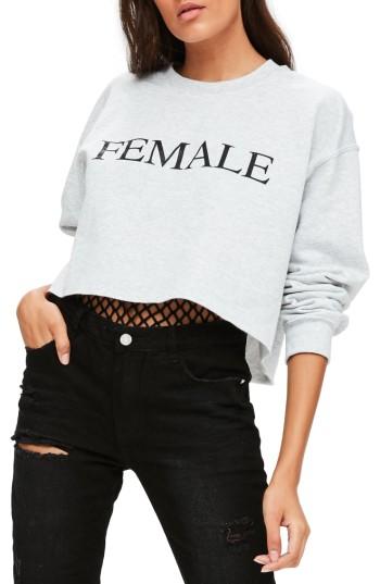 Women's Missguided Female Sweatshirt - Grey