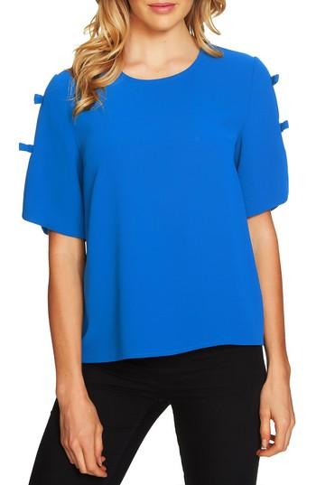 Women's Cece Split Sleeve Moss Crepe Blouse - Blue
