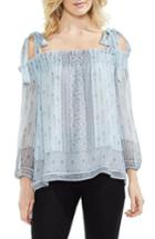 Women's Vince Camuto Delicate Diamond Geo Cold Shoulder Top, Size - Blue