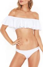 Women's L Space Ruffle Swim Top - White