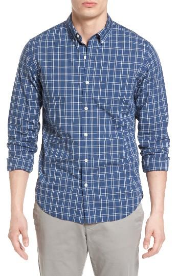 Men's Bonobos Slim Fit Summerweight Plaid Sport Shirt - Blue