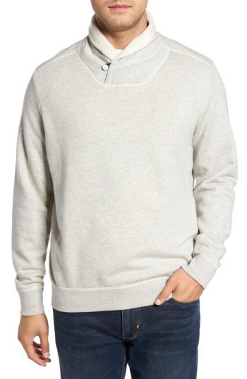Men's Tommy Bahama Shorecrest Shawl Collar Pullover, Size - Black