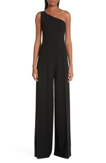 Women's Christian Siriano One-shoulder Jumpsuit (fits Like 4-6) - Black