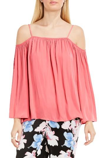 Women's Vince Camuto Off The Shoulder Blouse, Size - Coral