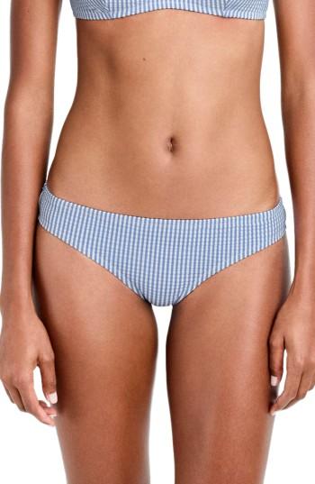 Women's J.crew Seersucker Bikini Bottoms - Blue