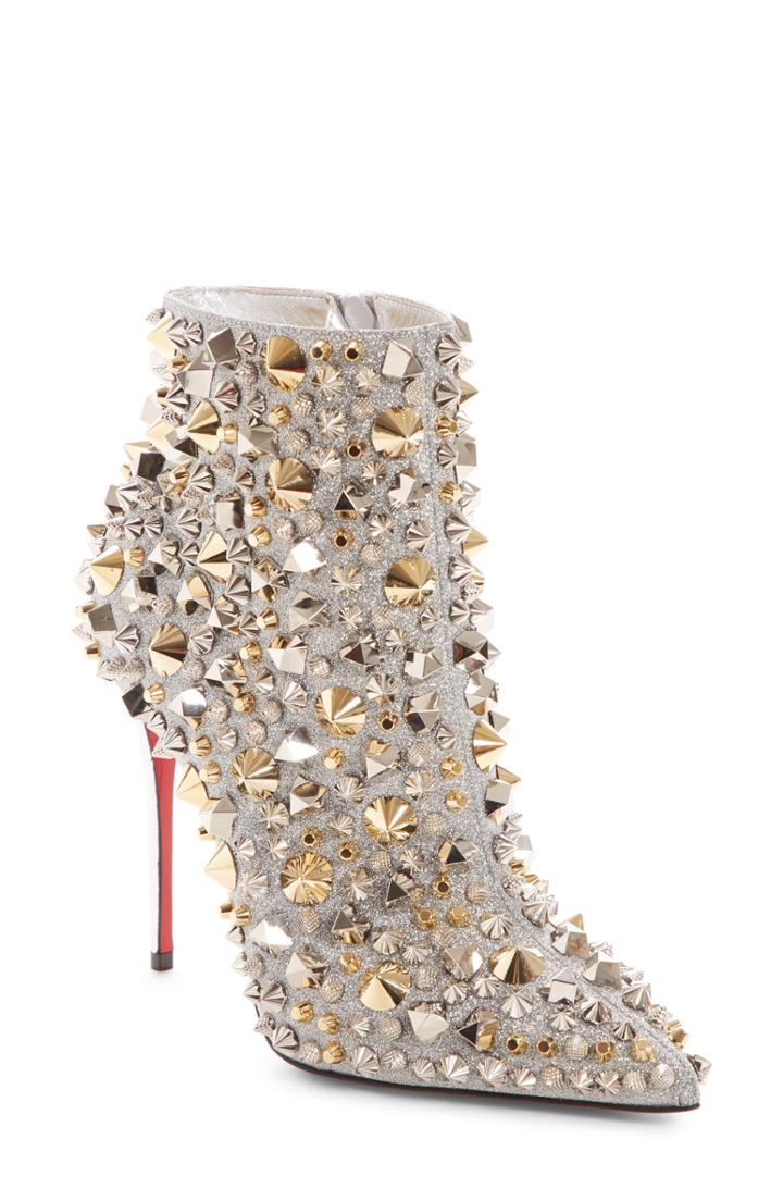 Women's Christian Louboutin So Kate Studded Glitter Bootie Us / 36eu - Metallic