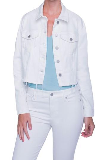 Women's Liverpool Jeans Company Raw Edge Denim Jacket - White