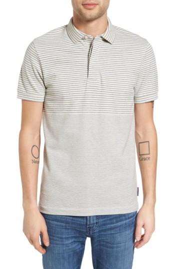 Men's French Connection Menon Block Stripe Polo, Size - White