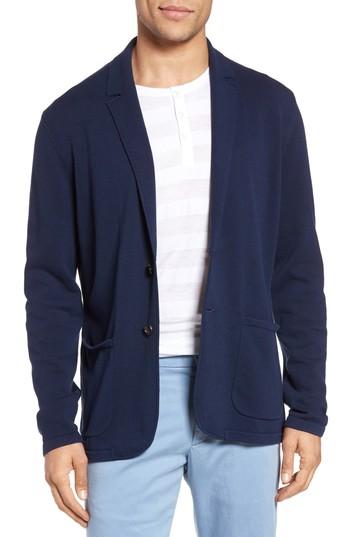 Men's Zachary Prell Alipinia Notch Collar Cardigan, Size - Blue