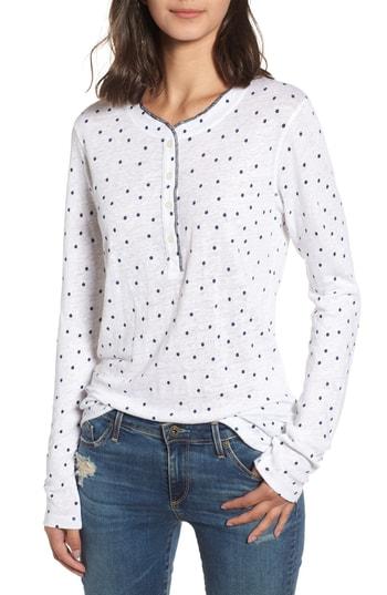 Women's Stateside Dot Linen Henley Shirt - Blue